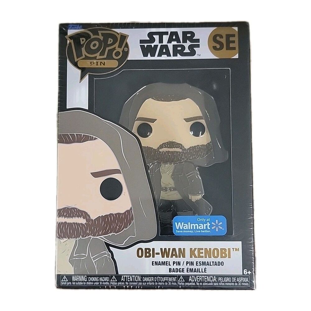 Star Wars Funko Pop Giant Enamel Pin: Obi-Wan Kenobi (Hooded) - Brand New!